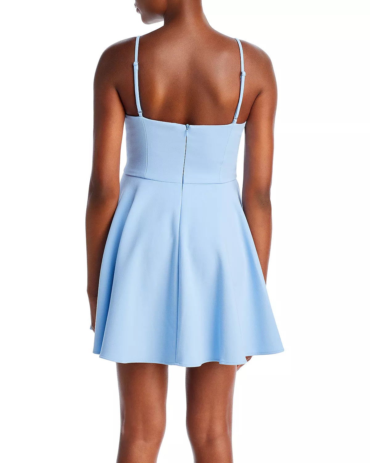 Whisper Straight Neck Mini Dress Placid Blue